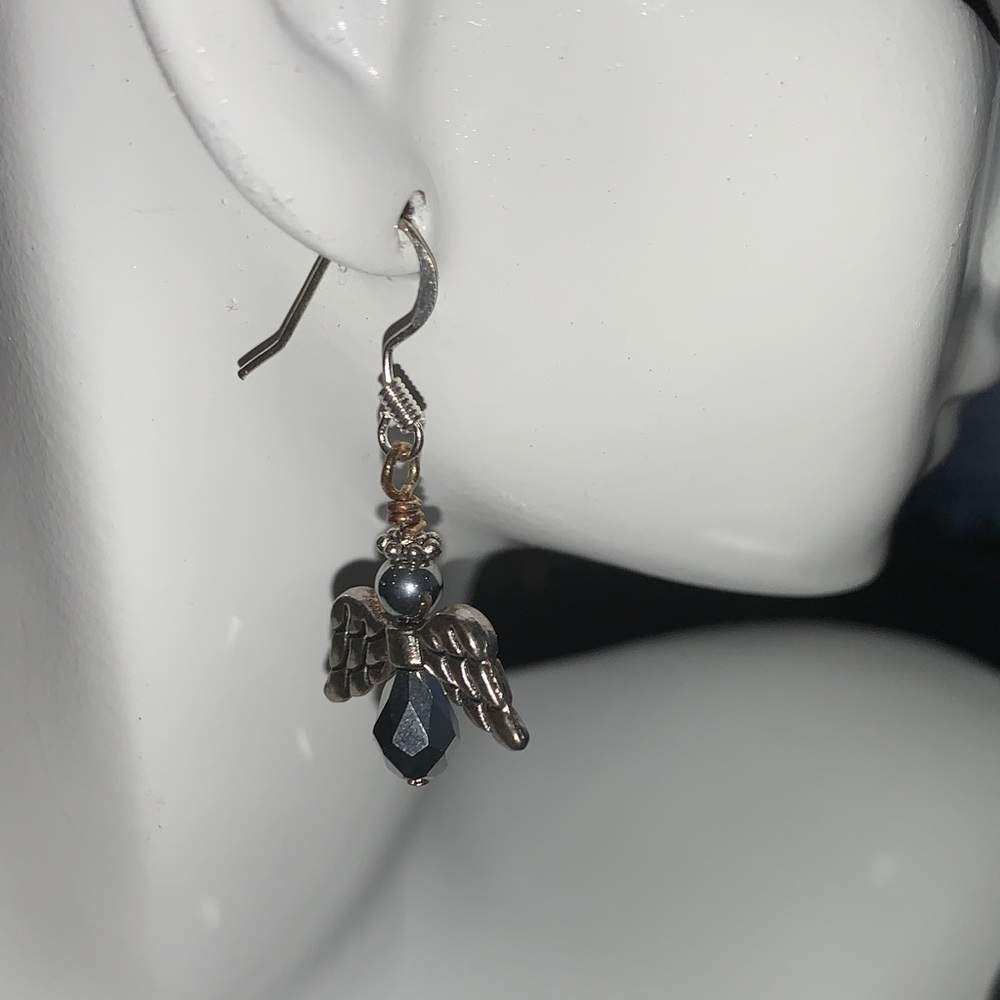Pulse design Silver Angel Wing Earrings